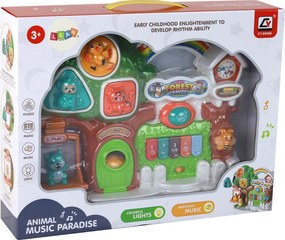LEAN Toys Klavírny koncert Set Lesné zvieratá Vzdelávací panel