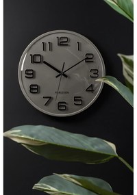 Karlsson 6022SI dizajnové nástenné hodiny strieborná, pr. 30 cm