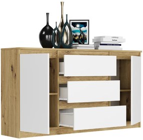 Priestranná komoda R-140-S3 - rôzne farebné prevedenia biela