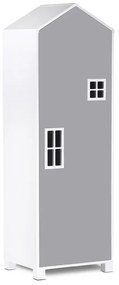 Detská skriňa domček 152 cm - šedá