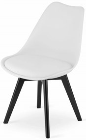 Biela stolička BALI MARK s čiernymi nohami