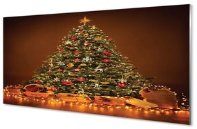 Sklenený obraz Vianočné osvetlenie dekorácie darčeky 120x60 cm
