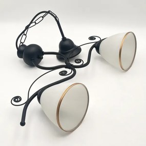 Luster na reťazi RETRO 2xE27/60W/230V matná čierna