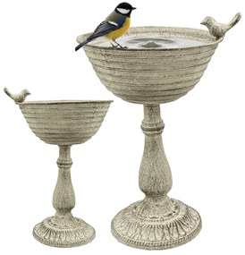 Napájadlo pre vtáky na nohe Lucy, 32x23 cm, kov, sivá