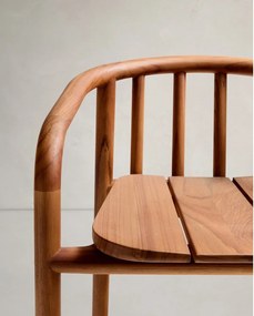 Drevená záhradná barová stolička v prírodnej farbe Turqueta – Kave Home