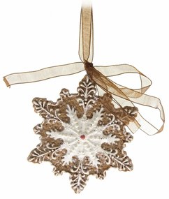 Vianočná závesná dekorácia Gingerbread flake, 7,3 x 7,3 cm