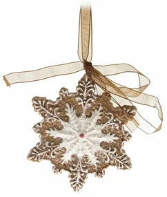 Vianočná závesná dekorácia Gingerbread flake, 7,3 x 7,3 cm
