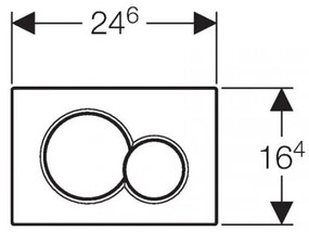 Geberit Sigma20, ovládacie tlačidlo Sigma20, biela/chróm mat 115.882.KL.1