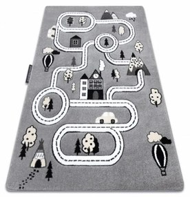 Detský kusový koberec Cesty v meste sivý 120x170cm