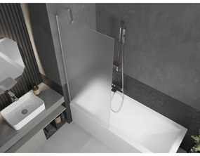 Mexen Next, 1-krídlová vaňová zástena 80 x 150 cm, 6mm sklo námraza, oceľová, 895-080-000-00-30-97