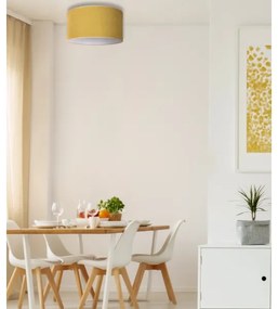 Duolla - Stropné svietidlo BRISTOL 1xE27/15W/230V pr. 45 cm žltá/biela