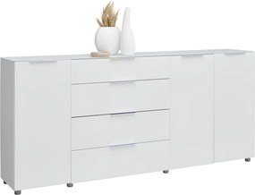 XXXLutz ŠIROKÁ KOMODA, biela s vysokým leskom, 226,4/99,3/40 cm Voleo - Komody - 000554000107