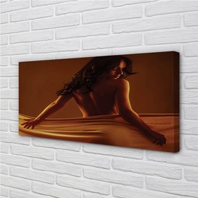 Obraz canvas Žena s materiálom 100x50 cm