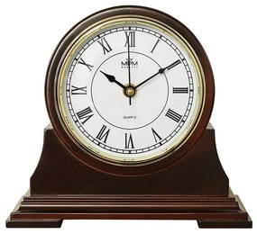 Drevené stolové hodiny MPM E03.3887.54 s rímskymi číslicami – tmavé drevo, 23 cm