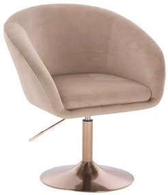 LuxuryForm DESIGN Stolička VENICE VELUR na zlatom tanieri - latte