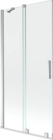 Mexen Velar, 2-krídlová posuvná vaňová zástena 95 x 150 cm, 8mm číre sklo, chrómový profil, 896-095-000-01-01