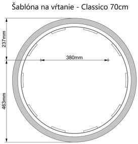 LED zrkadlo okrúhle Classico ⌀70cm neutrálna biela - diaľkový ovládač Farba diaľkového ovládača: Biela