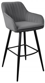 Dizajnová barová stolička Esmeralda sivý zamat