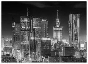 Sklenený obraz - Čiernobiely New York (70x50 cm)