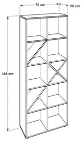 Regál Kaida 6 (biela + červená) . Vlastná spoľahlivá doprava až k Vám domov. 1109406