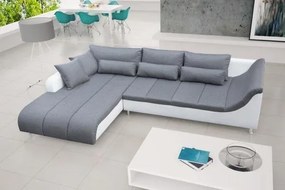 LOFT rohová sedacia súprava, Ľavá, biela/sivá (soft 17/inari 94)