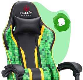 Hells Detská Herná stolička Hell's Chair HC-1005 Cube KIDS Green Black