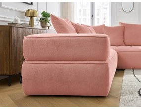 Ružová ženilková rohová pohovka (pravý roh/do L) Whesley – Bobochic Paris