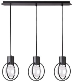 Luster na lanku AURA 3xE27/60W/230V čierna