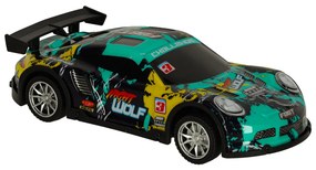 KIK Športové RC auto na diaľkové ovládanie, modro-zelené, 23 cm