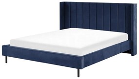Zamatová posteľ 180 x 200 cm modrá VILLETTE Beliani