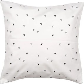 Biela obliečka na vankúš so srdiečkom Love Heart & Smile - 45*45 cm