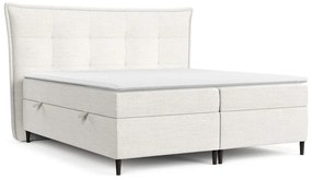 Krémovobiela boxspring posteľ s úložným priestorom 160x200 cm Sinai – Maison de Rêve