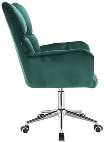 LuxuryForm DESIGN Kreslo AURORA VELUR na strieborné podstave s kolieskami - zelené