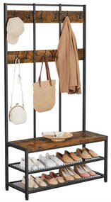 VASAGLE vešiak na kabáty a lavička na topánky HSR86BX