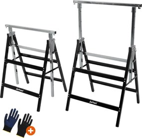Teleskopické lešenárske kozy DANNY, sada 2 ks, max. 200 kg, 60 x 56 x 81-130cm, strieborná/čierna Jurhan