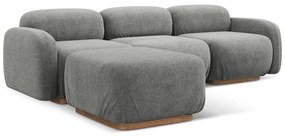 Sivá modulárna rohová pohovka z textílie buklé Ailani – Makamii