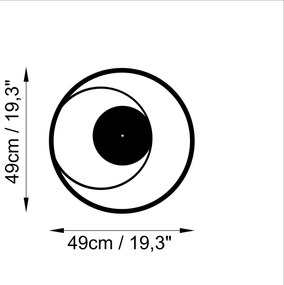 Nástěnné kovové hodiny Circle 15 černé