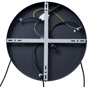 Dizajnové závesné svietidlo čierne okrúhle s 3 svetlami - Indu