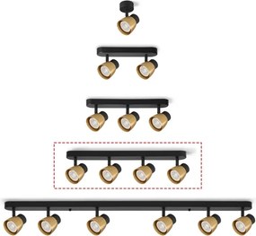 Brilagi - LED RGBW stmievateľné bodové svietidlo NUGGET 4xGU10/4,8W/230V čierna/zlatá