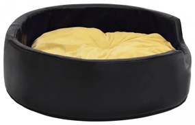 vidaXL Pelech pre psa čierno-žltý 99x89x21 cm plyš a umelá koža-