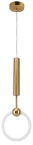 Toolight Toolight, LED závesné svietidlo 25x55cm, 10W, 3000K, LHJ059-CP1, zlatá matná, OSW-60031