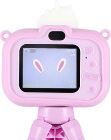 Detský digitálny fotoaparát KIK jednorožec 1080P so statívom, fialový