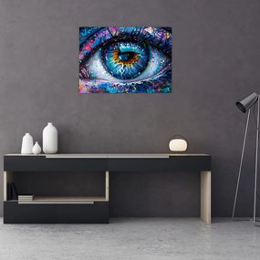 Sklenený obraz - Maľba oka (70x50 cm)