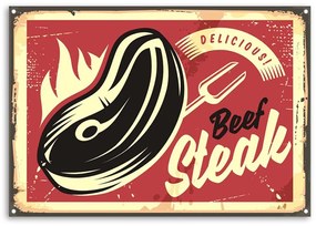 Gario Obraz na plátne Ceduľa retro steakhouse Rozmery: 60 x 40 cm