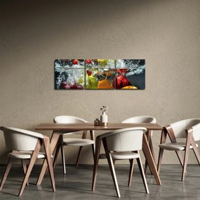 Obraz - Ovocie (s hodinami) (90x30 cm)