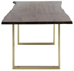 Harmony jedálenský stôl 180x90 cm tmavohnedý / mosadz