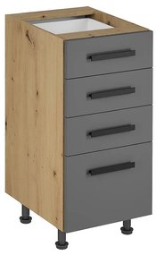 Skrinka do kuchyne Langen d40s4 úchyt grey