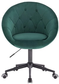 LuxuryForm DESIGN Kreslo VERA VELUR na čiernej podstave s kolieskami - zelené
