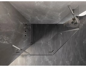Mexen Lunar, Päťuholníkový sprchový kút Mexen Lunar s výklopným ľavým oknom 100 x 80 cm, 8mm číre sklo, chrómový profil, 831-100L-080P-01-00-L