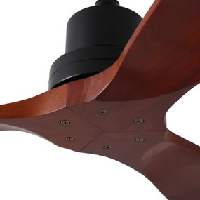 ZEVENTI - Stropný ventilátor LIONI Wi-Fi Tuya čierna/dub + diaľkový ovládač